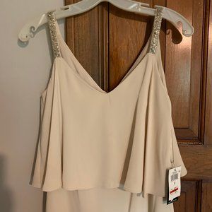 Lauren Ralph Lauren sequin strap v-neck column gown size 0/2